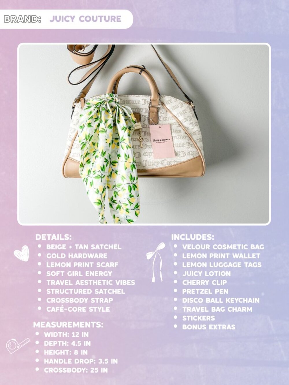 Juicy Couture Creamsicle Chic Satchel Bundle
